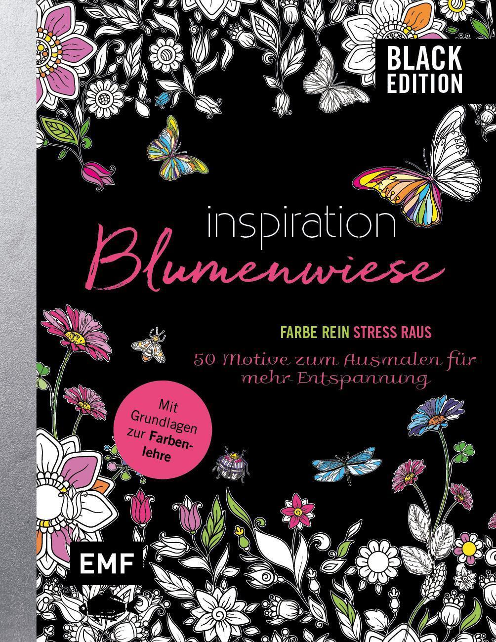 Thumbnail - Black Edition: Blumenwiese - 50 Motive Zum Ausmalen Für Mehr
