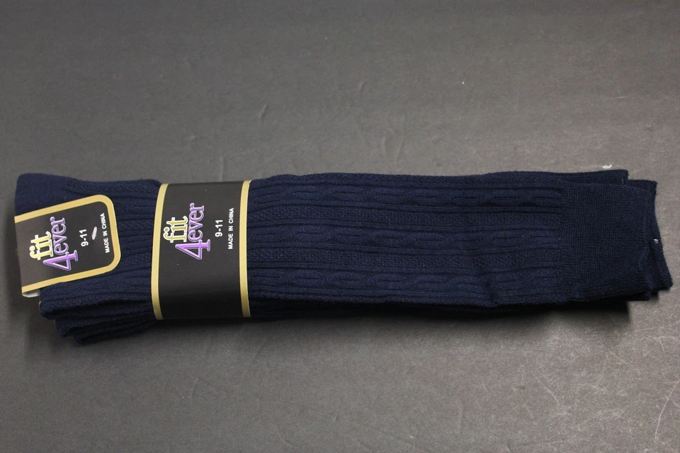 6 PARES Calcetines Mujer Hasta la Rodilla Crew BOTAS Calcetines Zapato Talla 4-10 AZUL MARINO SÓLIDO Foto 3 de 4