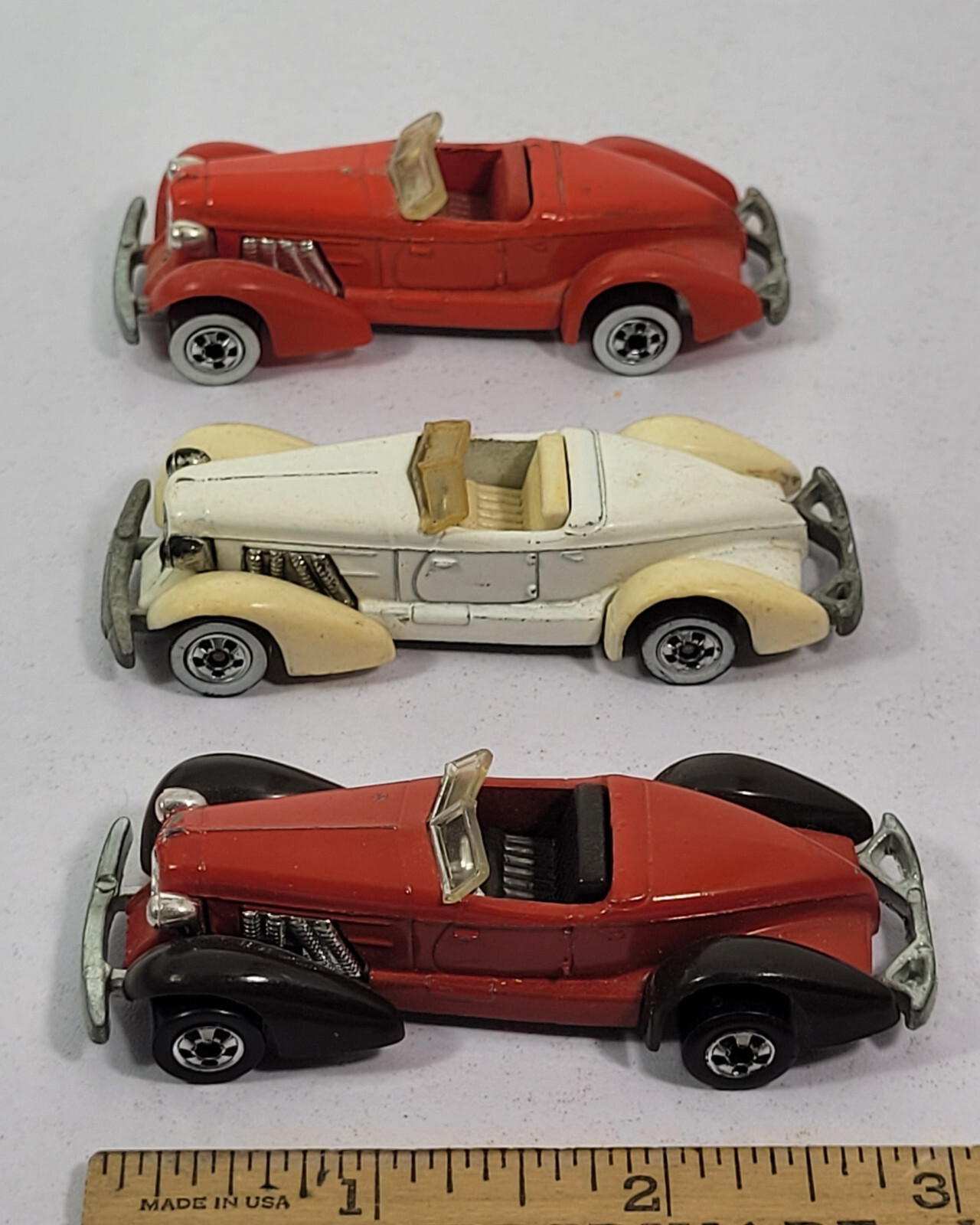 3 Auburn 852 Red White Red Black Hot Wheels lot Rare Vintage