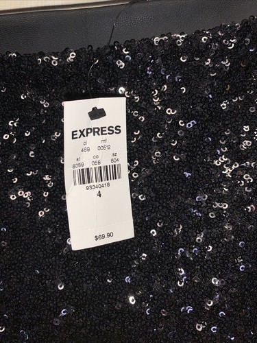 Express Women’s SZ 4 Black Sequined Pencil Skirt NWT/NWD Party/Holiday-3727 - Picture 2 of 10
