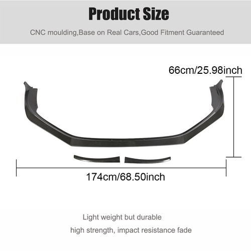 Real Carbon Fiber Front Bumper Lip Spoiler For Porsche 718 Boxster Cayman 16-18 - Picture 10 of 13
