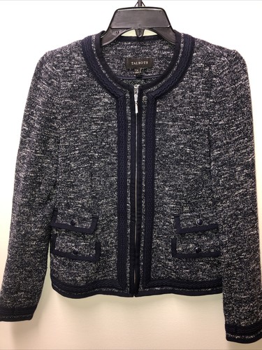 Talbots 4 Zip Boucle Jacket Classic Designer - Picture 2 of 10