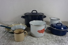 DDR Kochtopf Milchtopf Bratpfanne Einkochtopf 1970er Emaille Retro Vintage