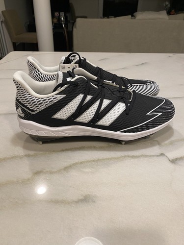 Adidas Baseball Cleats Mens Sz 13 Black White New - Picture 2 of 15