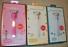 Athena Club 5-Blade Women's Razor Kit - 1 Handle, 2 Blade Refills, Magnetic Hook