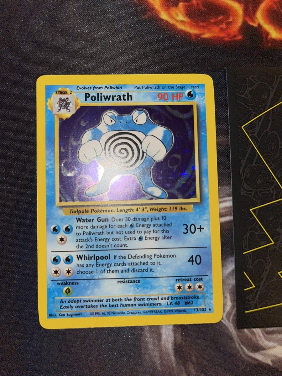 💦Poliwrath 13/102 Base Set Non Shadowless💦Pokémon Holo🔥PSA