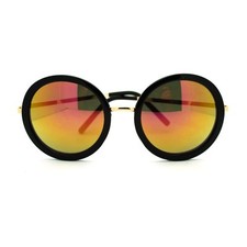 Unisex Celebrity Round Circle Lens Plastic Rim Metal Wizard Fashion Sunglasses