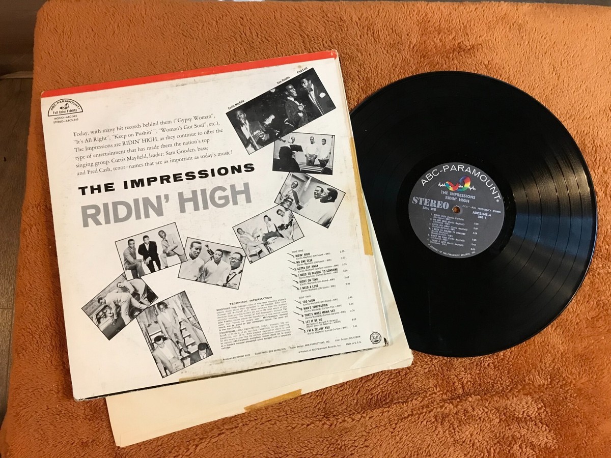 The Impressions Ridin' High LP 1966 ABC 545 Stereo Soul