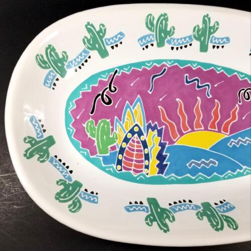 Plato para servir Chaleur Judith Geiger 14" 1987 Southwest Art Cactus - Imagen 3 de 11