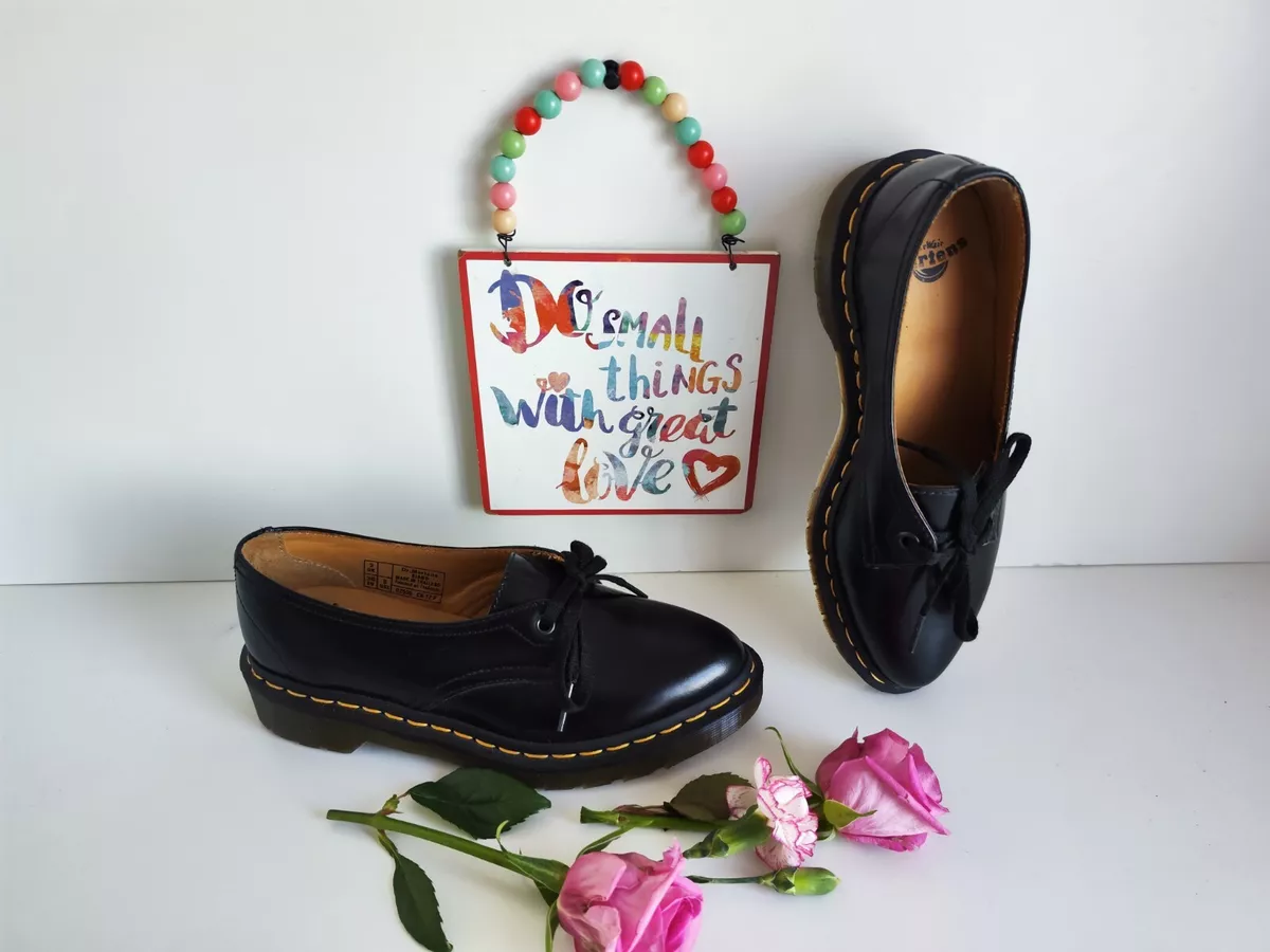 Dr Doc Martens Siano black noir smooth shoes UK3 EU36 US5