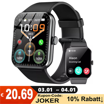 Sport Bluetooth Smartwatch Armband Blutdruck Herren Damen Fitness Tracker Uhr