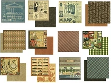 Graphic 45 Proper Gentleman 12 x 12 Cardstock PICK Debonair Dressed Sporting