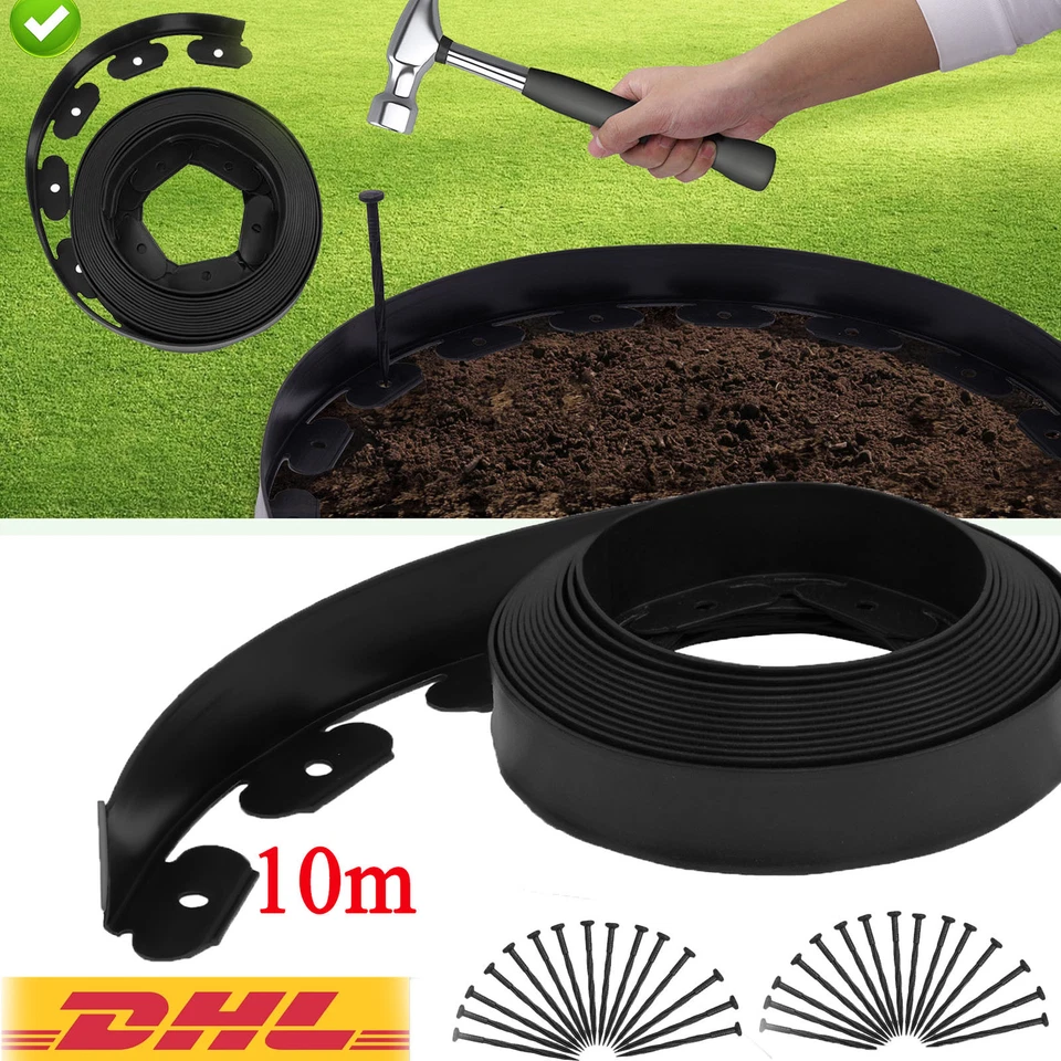DEPMOG Bordura per prato in plastica bordura per aiuole 10-100 m aiuole bordura per aiuole bordo falciante