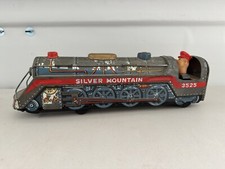 Vintage Silver Mountain Tin Train Engine  3525 Vintage 15.5" Untested