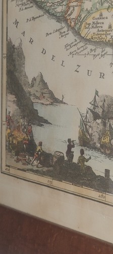 "Mappa Geographica Regionem Mexicanam Floridam" CIRCA 1730 Colored Map Engraving - Picture 8 of 14