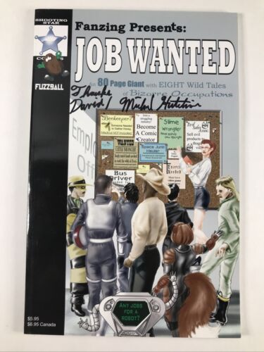 SIGNED Fanzing Presents: Job Wanted Shooting Star Comics Michael Hutchison - Picture 1 of 12