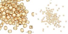 Bead, 100 Gold Plated Brass Small 2mm Smooth Rounded Square with 0.5mm Hole