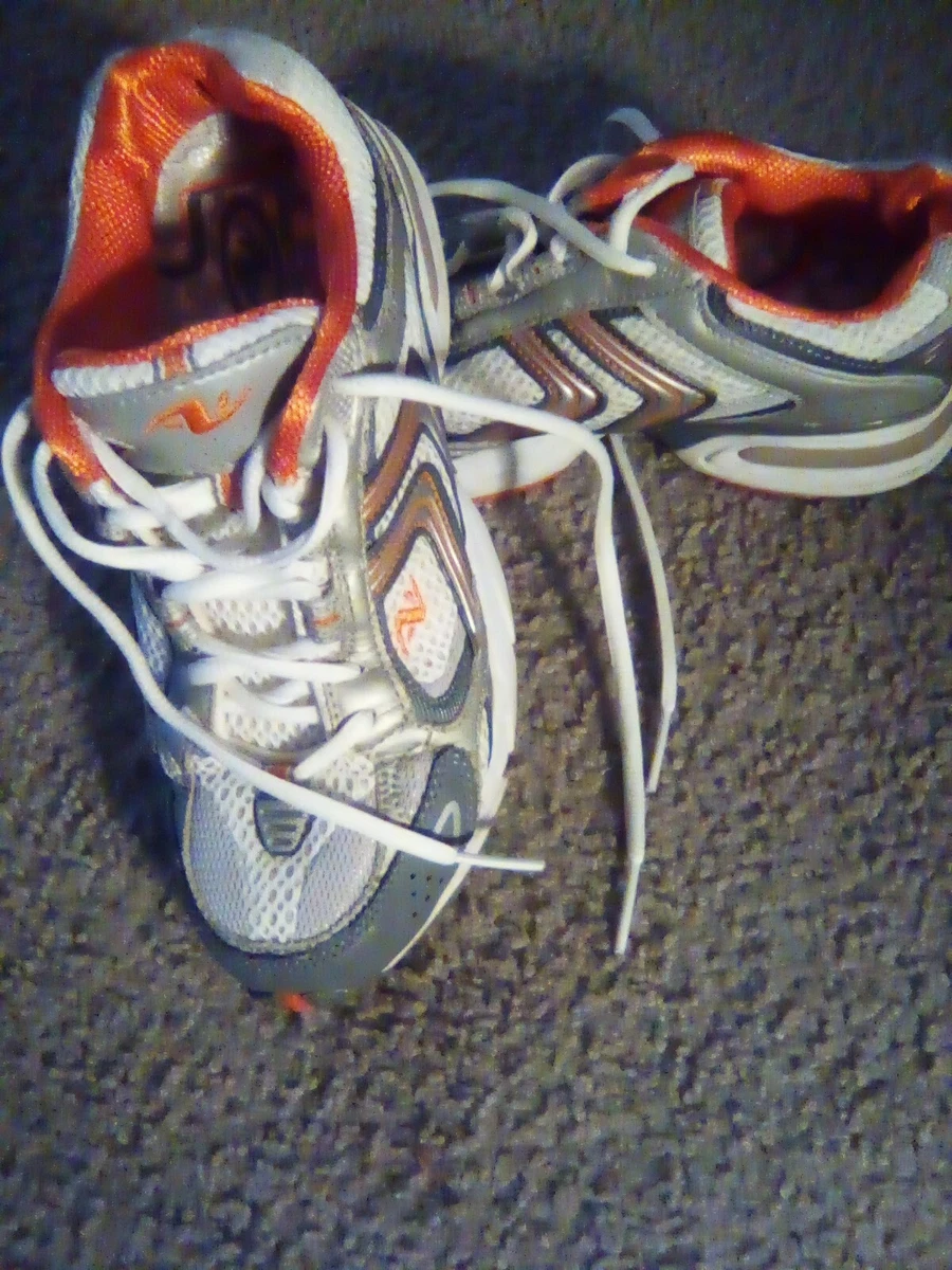 womens size 6 walmart athletic works grey and orange sneaker sport tennis  shoes