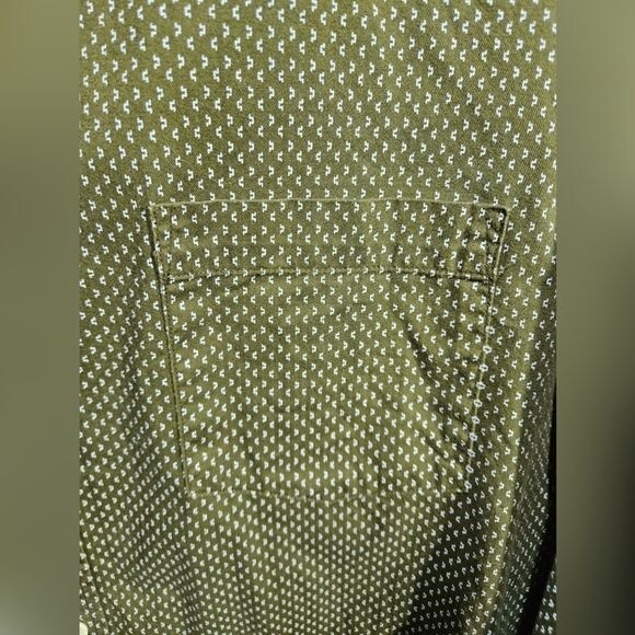 Massimo Dutti Men's SIZE XL Geometric Button-Down Long-Sleeve Shirt in Green image 4