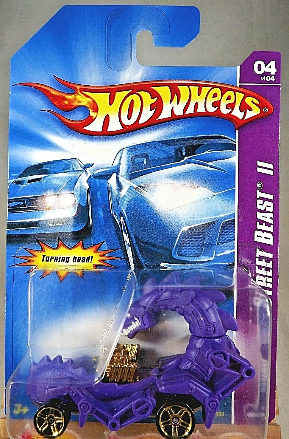 2007 Hot Wheels #68 Street Beast ll 4/4 RODZILLA Purple w/Gold Pr5 Spoke Wheels