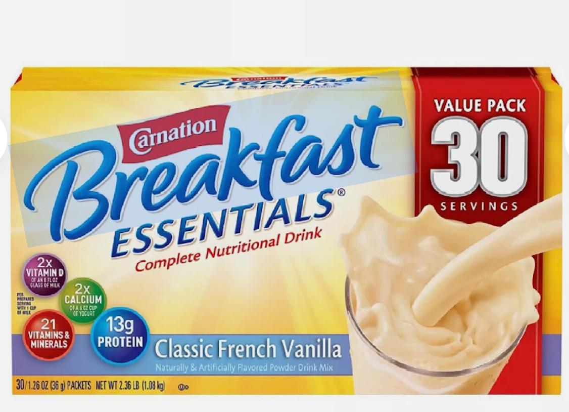 Vanilla Carnation Breakfast (120 ct) Essentials Nutritional Drink