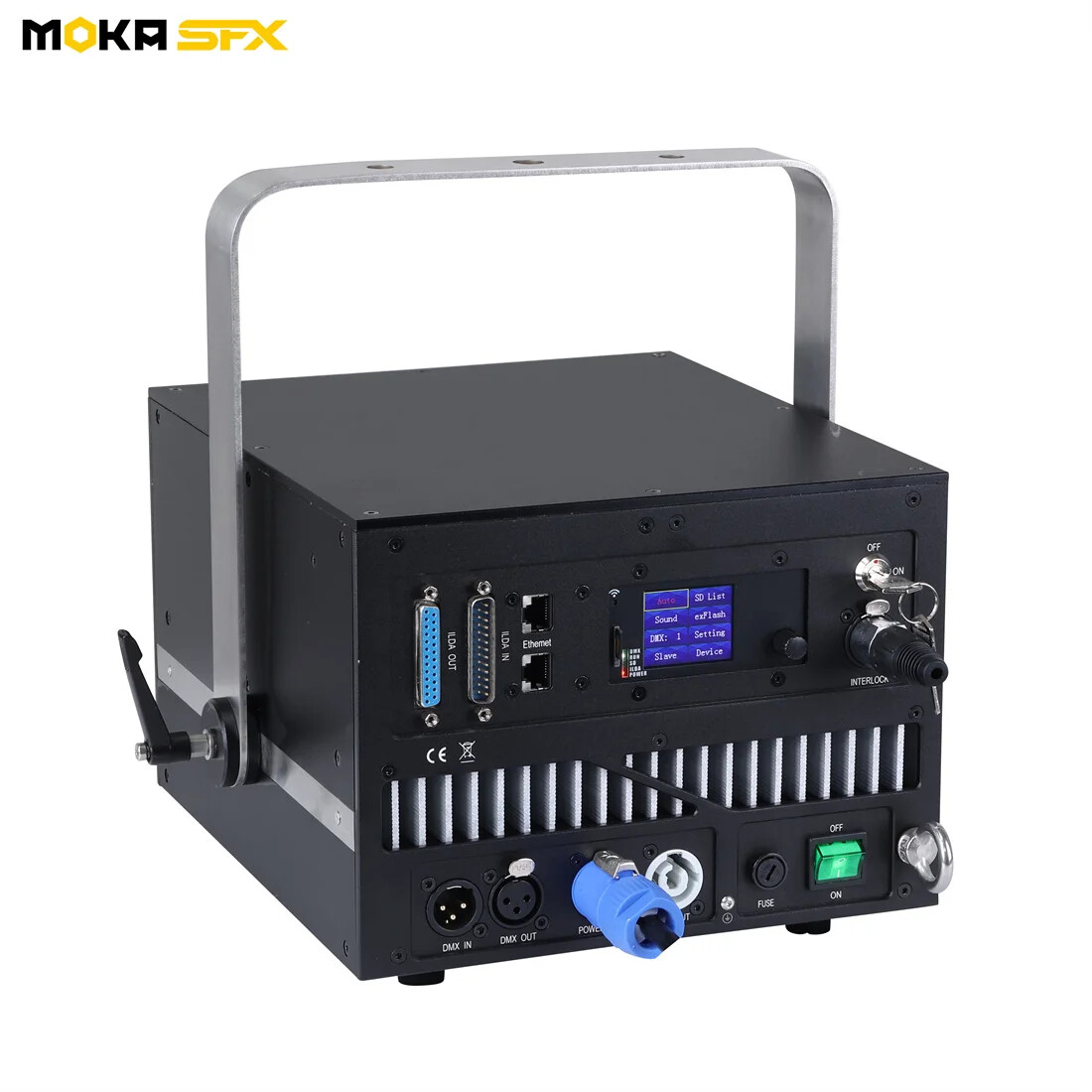 MOKA 15W Laser Light w Flight Case RGB Animation Laser Projector Pro for Stage