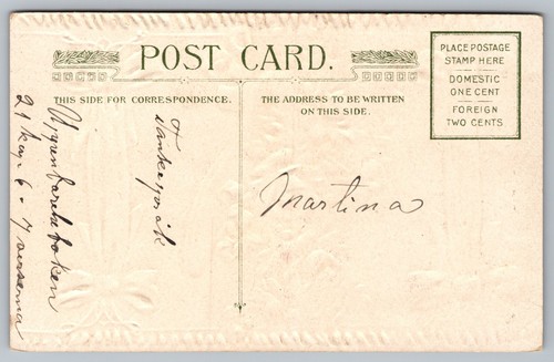 Postcard: Congratulations, Embossed, Gilt, Floral, Shoe, Divided Back, Unposted - Picture 2 of 2