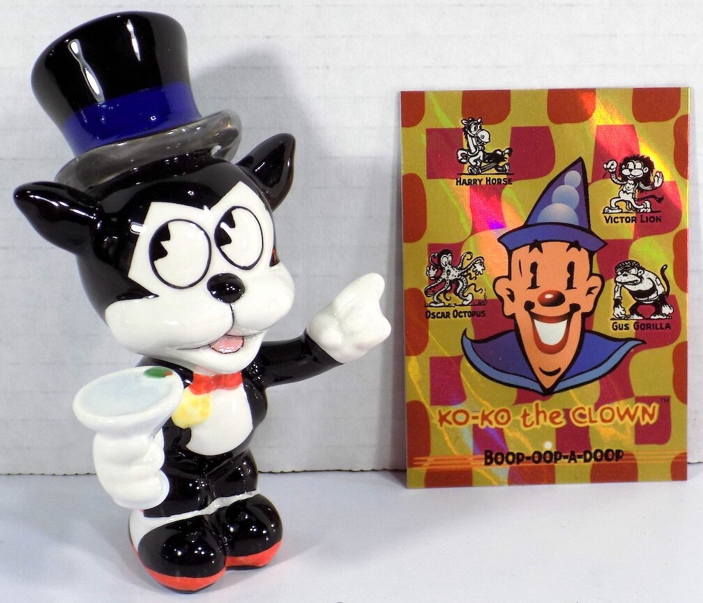Betty Boop moon alarm clock + Bimbo figurine + Koko the Clown Dart