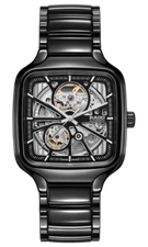 Rado True Square Automatic Open Heart Silver Dial Men's Ceramic Watch R27086152