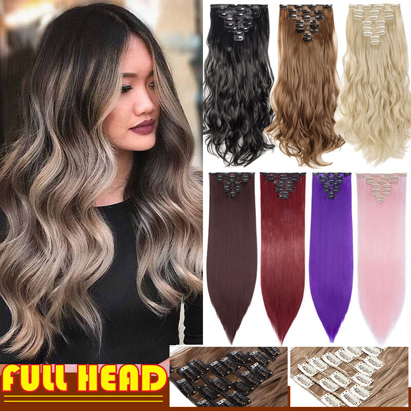 Extral Long Thick 8 pieces Clips In Real As Human Hair  display picture 3
