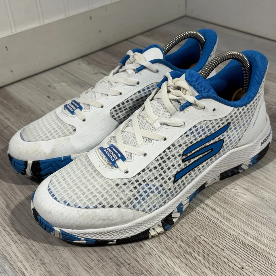 Skechers Viper Court Pro Pickle Ball Shoes White Blue Camo 172069 Women's Sz 9.5 - Image 2 of 4