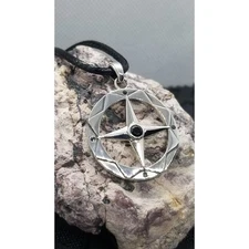 Viking Solar Cross Sterling Silver 925 Pendant Necklace