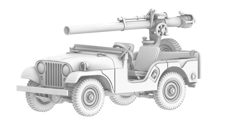 3D Printing 1/72 American M38A1 jeep +M40 anti-tank gun Unpainted - Image 2 of 4