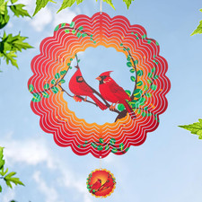 Cardinal Wind Spinners Garden Yard Decor Gift for Women Men, 12 Inch Outdoor Met