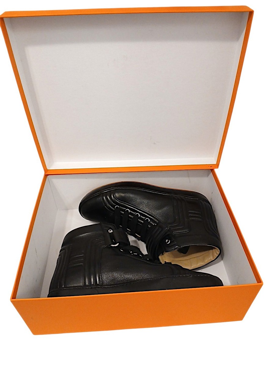 Hermes Mens High Top Sneakers Black Leather EU 41 Modern  display picture 2