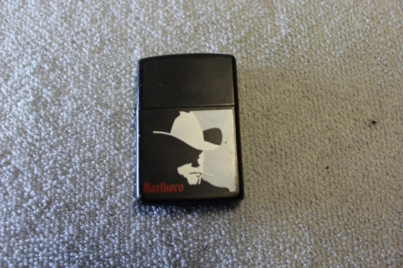 Vintage ZIPPO Black Matte Zip Light lighter Flashligh MARLBORO MAN 1990's
