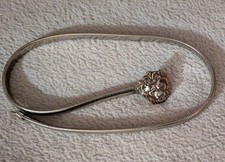 VTG Anne Klein Lion Head Silvertone Snake Stretch  