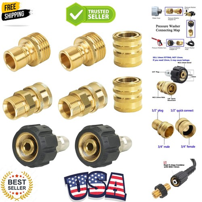 #ad Pressure Washer Adapter Set Quick Disconnect Kit With M22 Metric Male Thread... $29.59