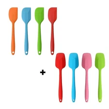 4-piece 11 inch Silicone Spatulas + 4-piece 10.6 inch Spoon Spatulas