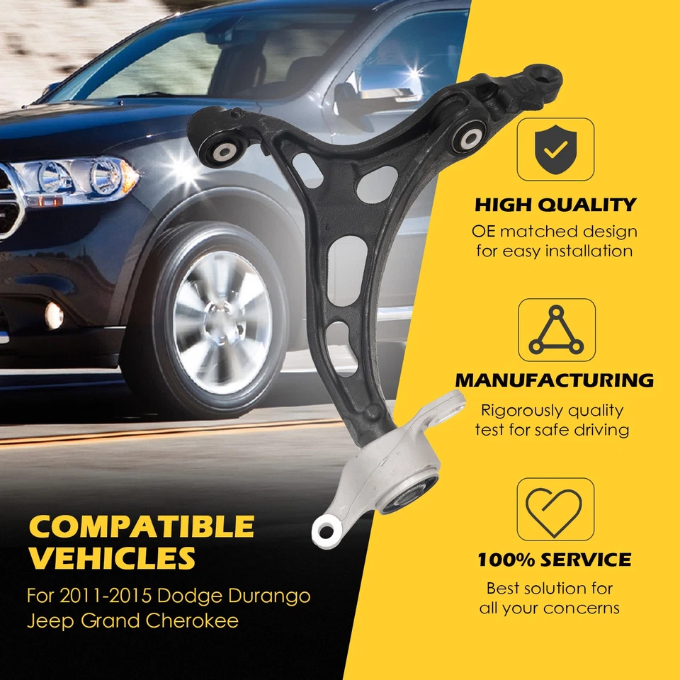 For 2011 2012-2015 Jeep Grand Cherokee Dodge Durango 2x Front Lower Control Arm - Image 2 of 4