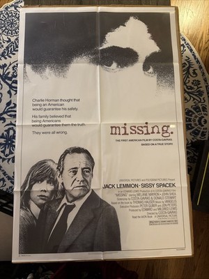 Missing Movie Poster 27x41 Folded  Jack Lemmon   Sissy Spacek  NSS 820037
