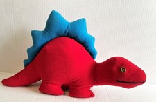 Vintage 16" Red Blue Dinosaur Eyes Light Up Makes Sound by Animal Fair