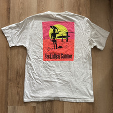 80s Vintage Endless Summer Surfing Movie Promo Crazy Shirts White T-Shirt XL