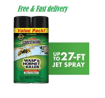 Spectracide Wasp & Hornet Killer Aerosol Spray, Twin Value Pack, 18.5 Ounce