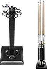 Pool Stick Holder Metal Billiard Cue Rack Holds 8 Sticks Heavy-Duty Floor Stand,