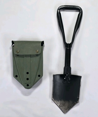 US Military Alice E-Tool Entrenching Tool AMES 80 Shovel + Green Carrier Pouch