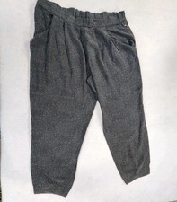 Eileen Fisher Slouchy Cropped Pants Size L Elastic Back Pockets Pebble Charcoal