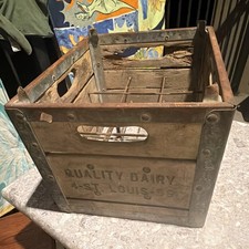 Vintage Milk Dairy Crate With Galvanized Siding 4 St Louis 59 Antique Vintage