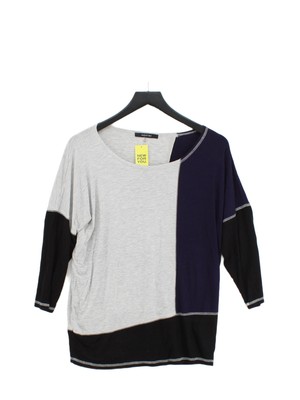 August Seide Damen Top M blau Viskose mit Elasthan 3/4 Arm Rundhals Basic