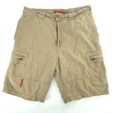 American Eagle Khaki Cargo Shorts 34 100 Cotton Brown Red Tag Flaw Y2k